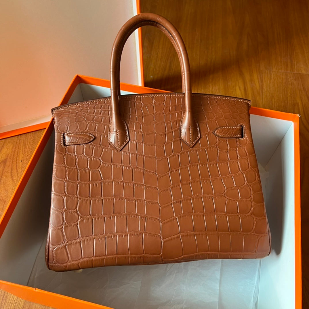 Birkin 20 Matte Alligator Handbag