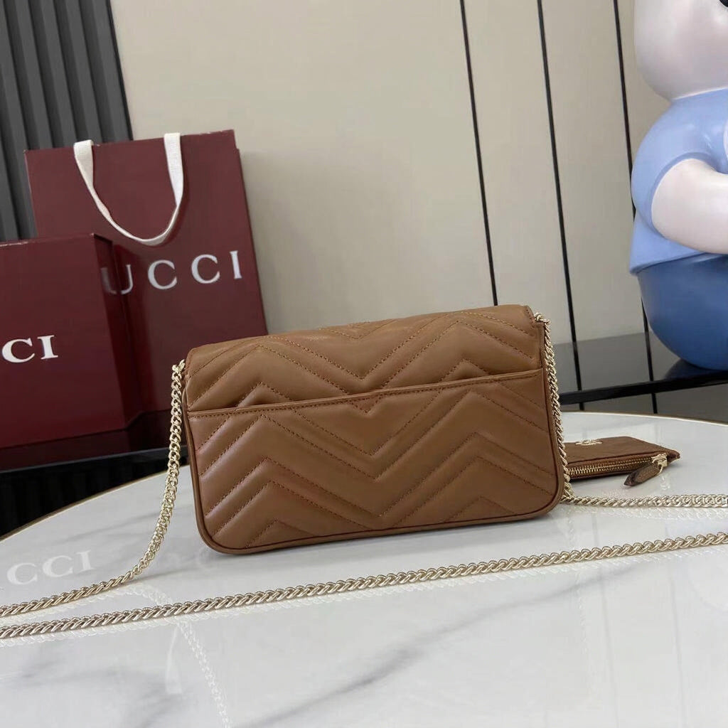 GG Marmont Small Shoulder Bag with Matching Card Holder