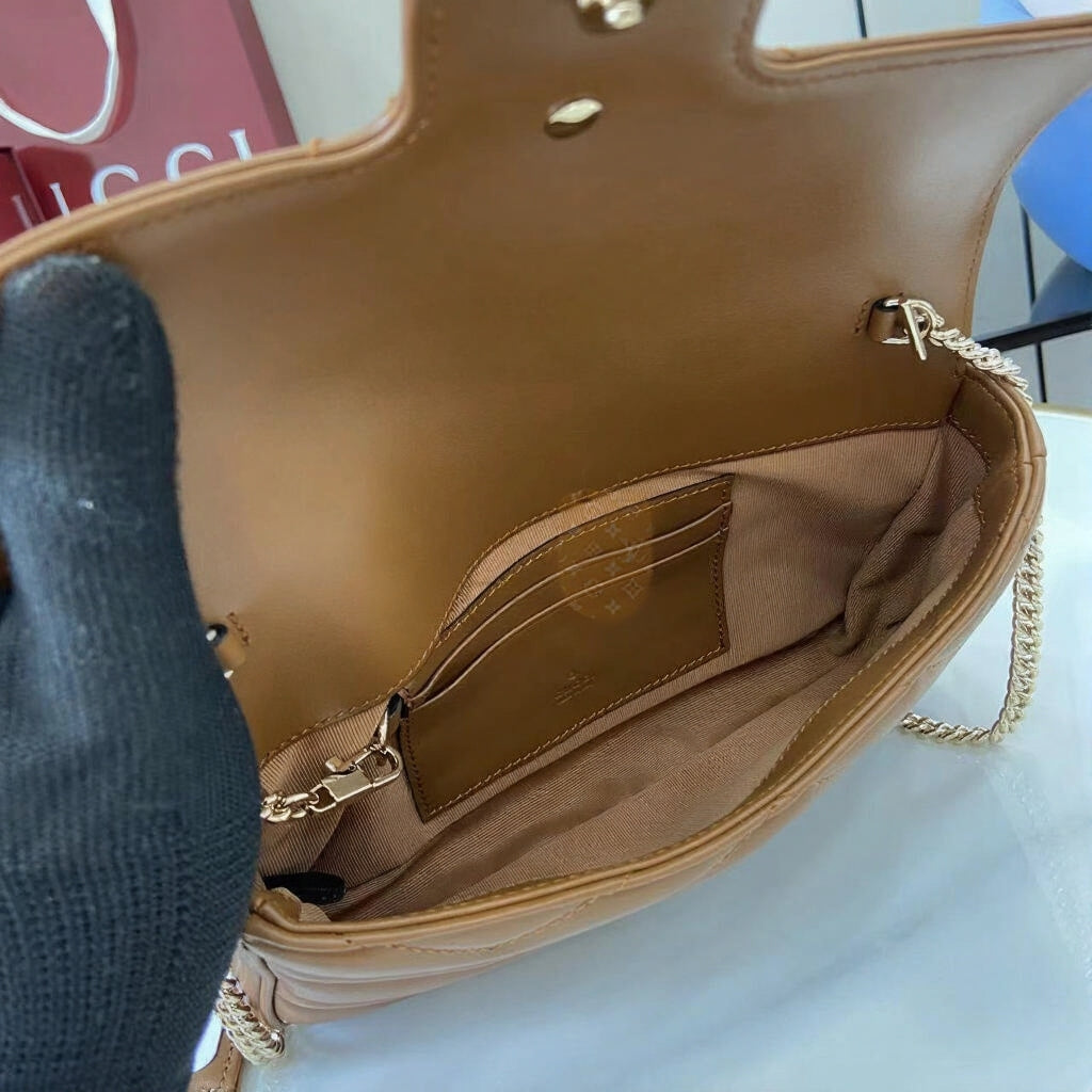 GG Marmont Small Shoulder Bag with Matching Card Holder