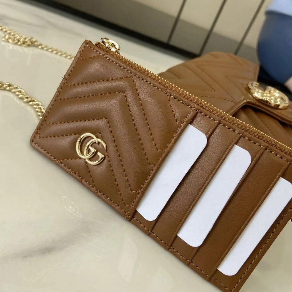 GG Marmont Small Shoulder Bag with Matching Card Holder