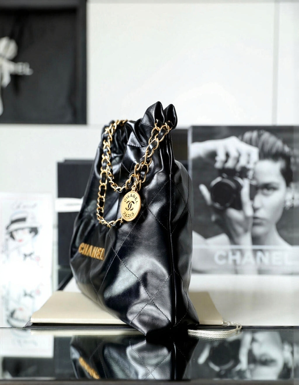 Chanel 22 Shiny Calfskin Small Handbag