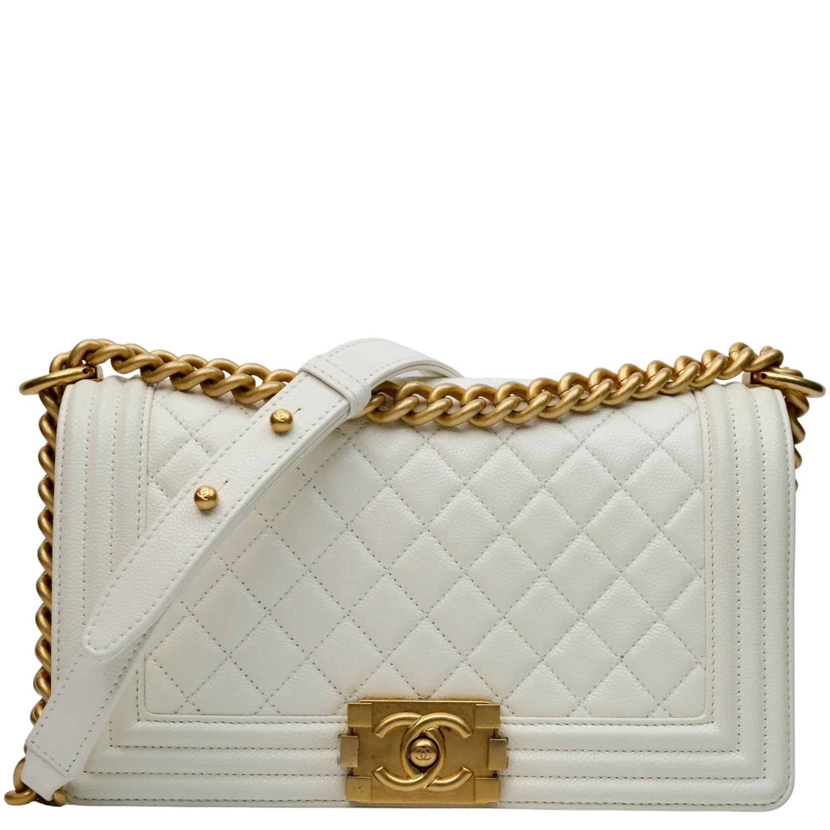 Quilted Caviar Leather Medium Boy Bag