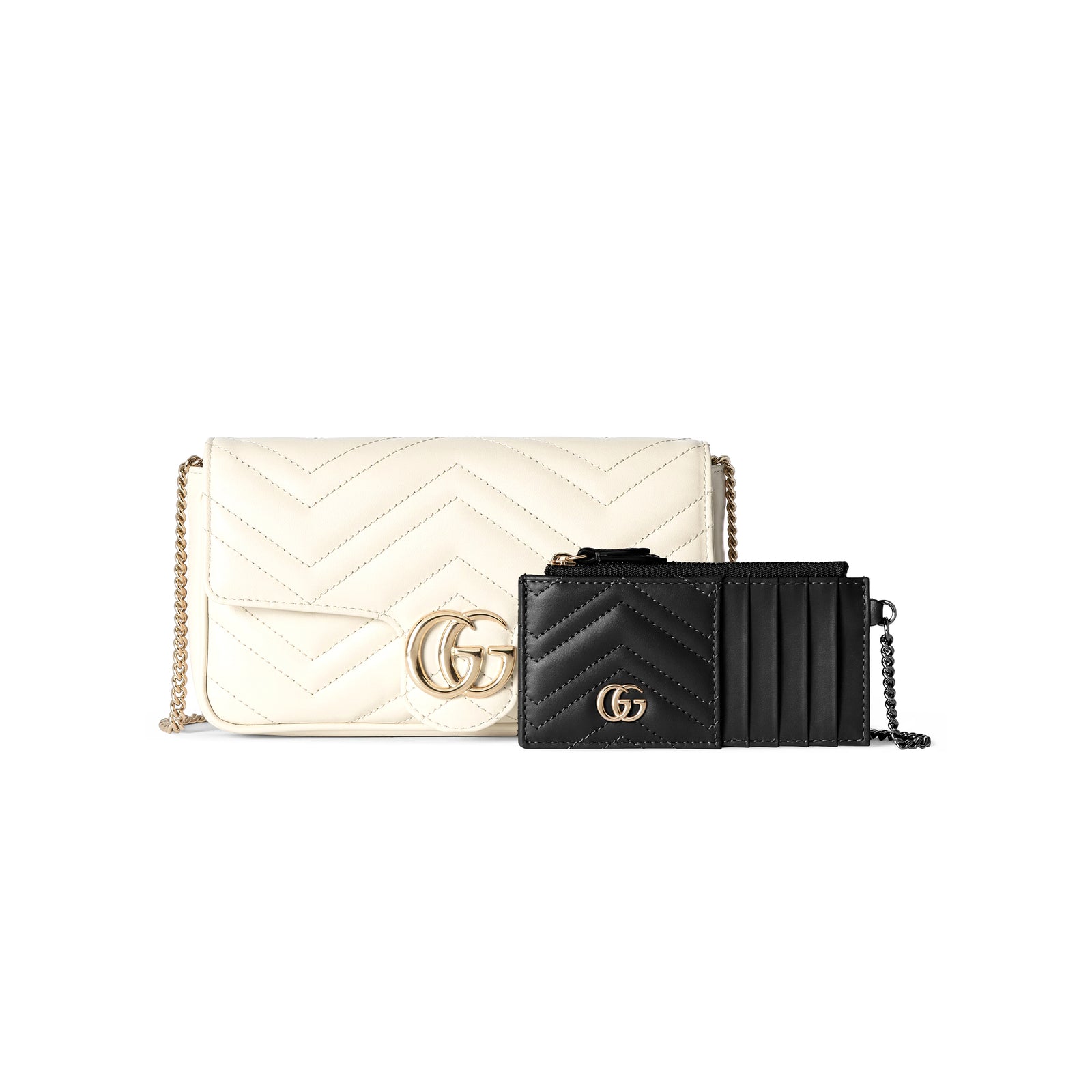 GG Marmont Small Shoulder Bag with Matching Card Holder