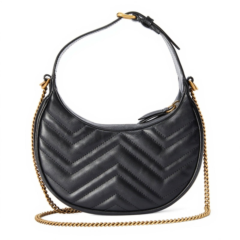 GG Marmont Small Crescent Shoulder Bag