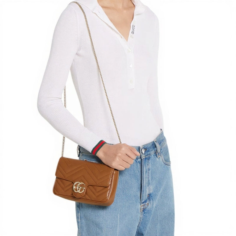 GG Marmont Small Shoulder Bag with Matching Card Holder