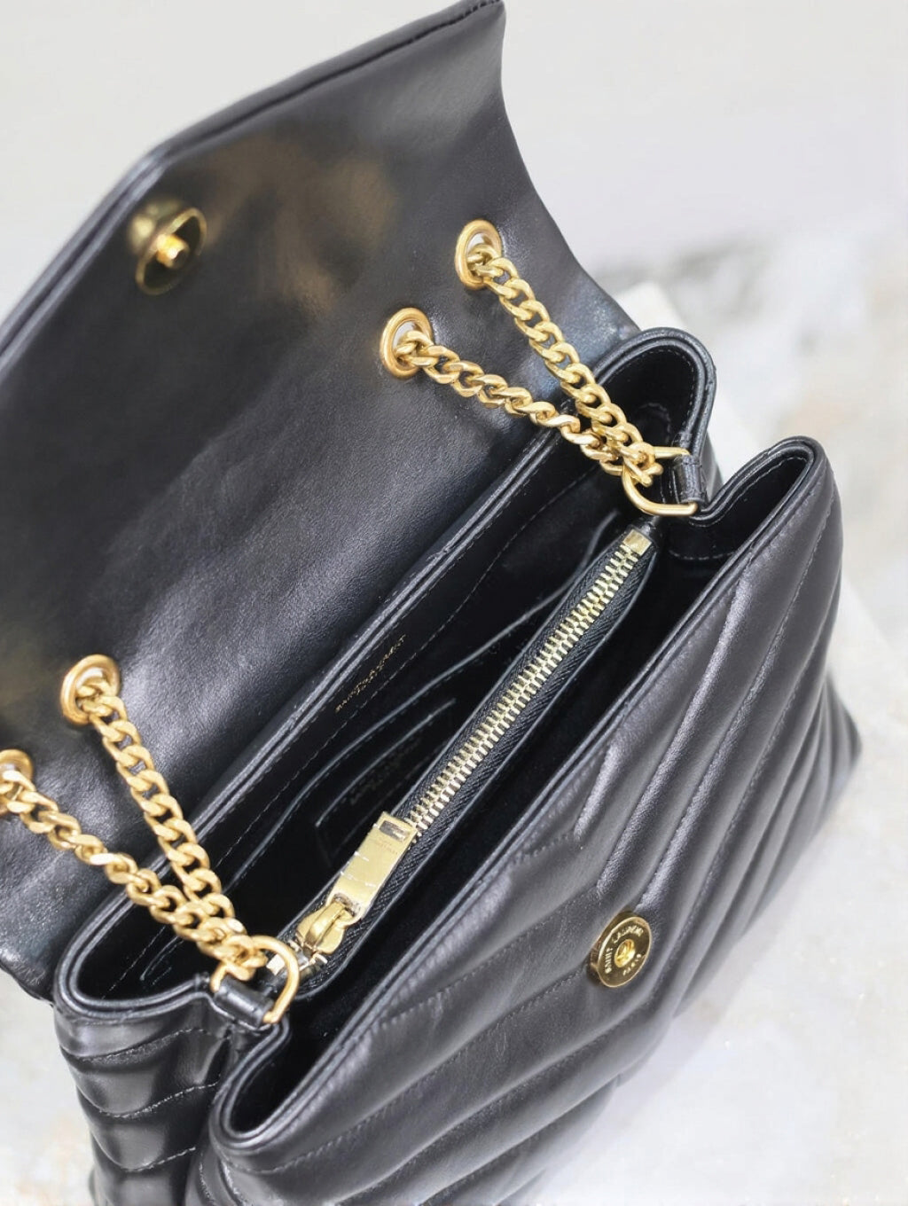 Loulou Small Chain Bag in Quilted Leather