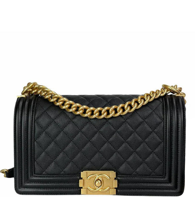 Quilted Caviar Leather Medium Boy Bag