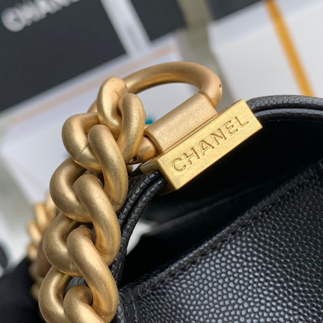 Quilted Caviar Leather Medium Boy Bag